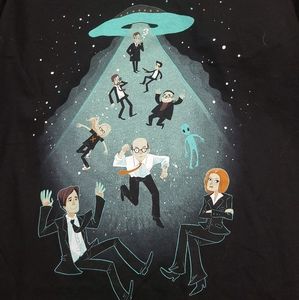 Teefury X-files UFO black large tee t-shirt